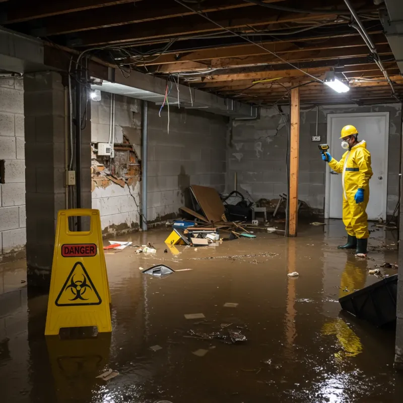 Flooded Basement Electrical Hazard in Prescott, AR Property